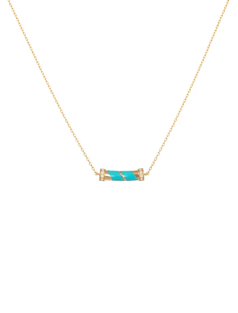 NECKLACE PSYCH TUBE MINI TURQ