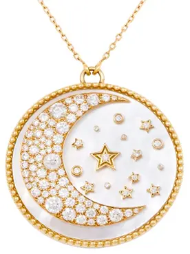 NECKLACE COMIC LOVE MOONLIGHT BIG WHITE MOP