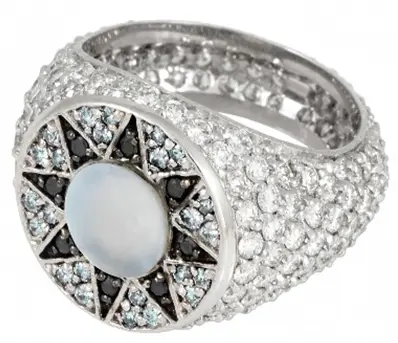 RING IBIZA FULL DIAMOND WHITE MOP SIZE 46