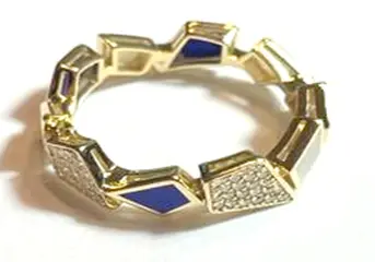 RING FRAGMENT BAND WHITE LAPIS SIZE 51
