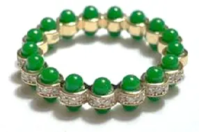 RING ATOM SMALL GREEN ENAMEL SIZE 54