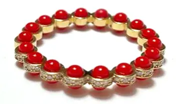 RING ATOM SMALL RED ENAMEL SIZE 54