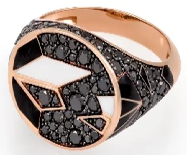 RING FRAGMENT PINKY BLACK DIAMOND SIZE 51