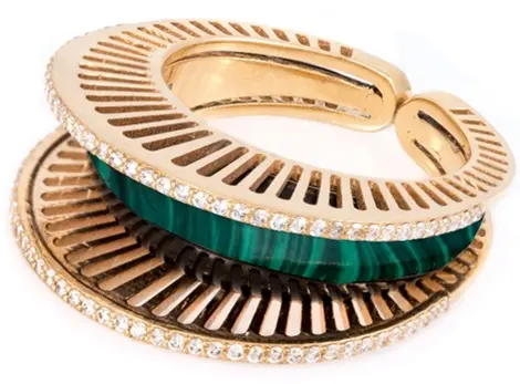 RING COSMIC RAY BURGER MALACHITE SIZE 50