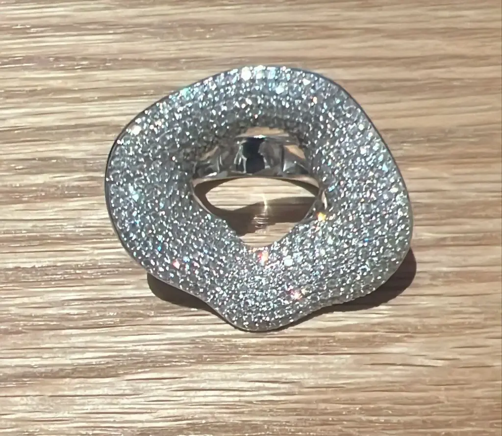 RING VOLCANO BIG FULL DIAMOND SIZE 53