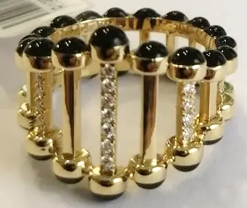 RING TWIGGY SMALL BLACK ENAMEL SIZE 46