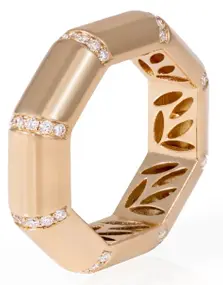 RING AMULET BAMBOO FULL GOLD SIZE 52