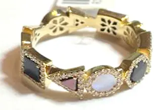 RING GEOMETRIC MIX DEGRADING BLACK SIZE 53
