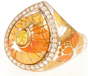 RING BOND STREET DROP FULL YELLOW ENAMEL SIZE 55