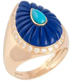 RING BOND STREET DROP LAPIS AND TURQUOISE DOT SIZE 49
