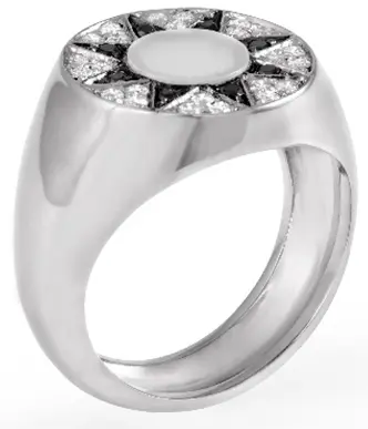 RING IBIZA PLAIN WHITE GOLD WHITE MOP SIZE 50