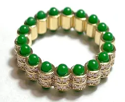 RING ATOM GREEN ENAMEL SIZE 51