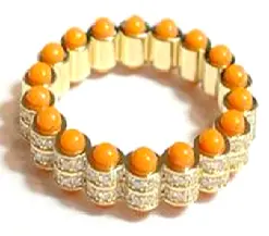 RING ATOM ORANGE ENAMEL SIZE 51
