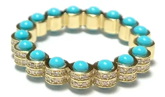 RING ATOM TURQUOISE ENAMEL SIZE 52