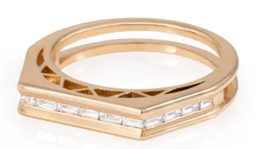 RING FRAGMENT TANIA BLING BAGUETTE DIAMOND SIZE 53