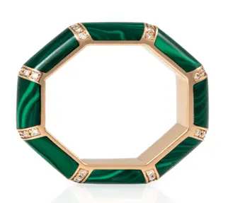 RING BAMBOO MALACHITE SIZE 51
