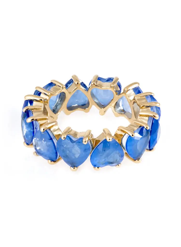 RING GEM HEART BLUE SAPHIRE SIZE 51