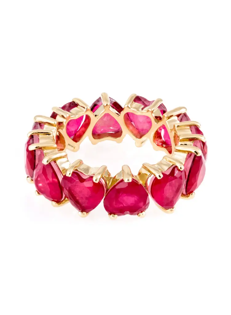 RING GEM HEART RUBY  SIZE 54
