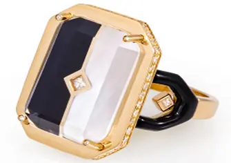 RING LOCK IN HALF BLACK AND WHITE SIZE 46