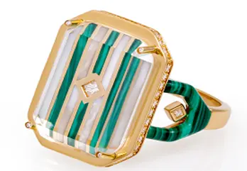 RING LOCK IN STRIPES GREEN AND WHITE SIZE 46