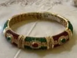 Ruby And emerald Statement Bangle