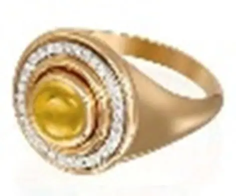 RING SAILOR MOON MIMETE WITH ORANGE CITRINE SIZE 46