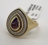 RING LOT 92 MIMETTE DROP SHAPE AMETHYST STONE SIZE 47