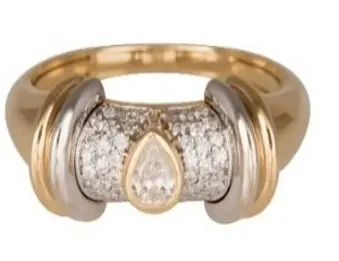 RING SAILOR MOON WARRIOIR PRINCCESS FULL DIAMOND WITH PEAR DIAMOND SIZE 54