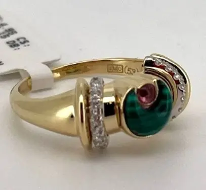 RING SAILOR MOON WARRIOR MOON MALACHITE WITH AMETHYST DOT SIZE 54