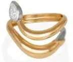 RING SAILOR MOON BOA SNAKE FUL GOLD WITH PEAR DIAMOND SIZE 40