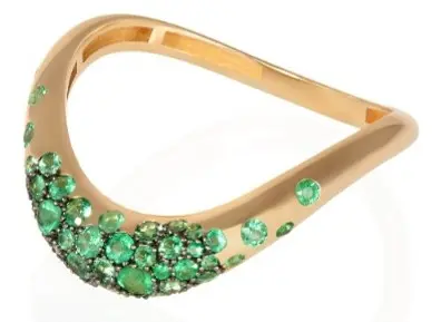 RING SAILOR MOON STACKABLE ROUND EMERALD STONES SIZE 52
