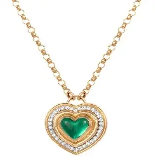 NECKLACE SAILOR MOON MIMETE HEART SHAPE GREEN TOPAZ STONE