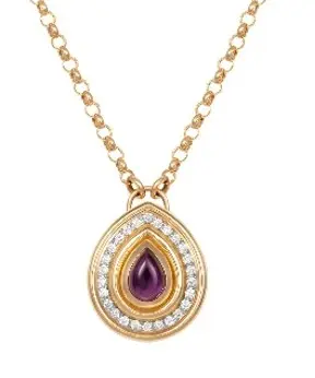 NECKLACE SAILOR MOON MIMETE DROP SHAPE AMETHYST STONE