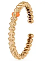 BANGLE ATOM BIG FULL GOLD WITH ONE ORANGE ENAMEL SIZE 15