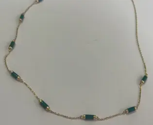 [C13G] CHOKER PILLAR 8 PIECES GREEN ENAMEL