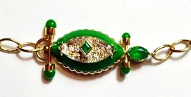 [C1WDG] CHOKER CAPTURE BEAK ROUND DIAMOND GREEN ENAMEL EMERALD PRINCESS AND MARQUISE