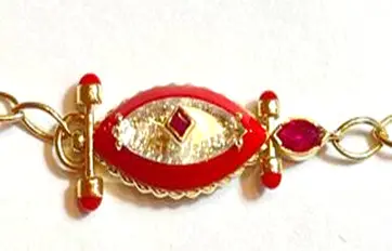 [C1WDR] CHOKER CAPTURE BEAK ROUND DIAOND RED ENAMEL RUBY PRINCESS AND MARQUISE