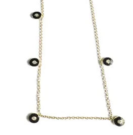 [C20B] CHOKER ROUND FIVE PIECES BLACK ENAMEL