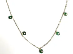 [C20G] CHOKER ROUND FIVE PIECES GREEN ENAMEL