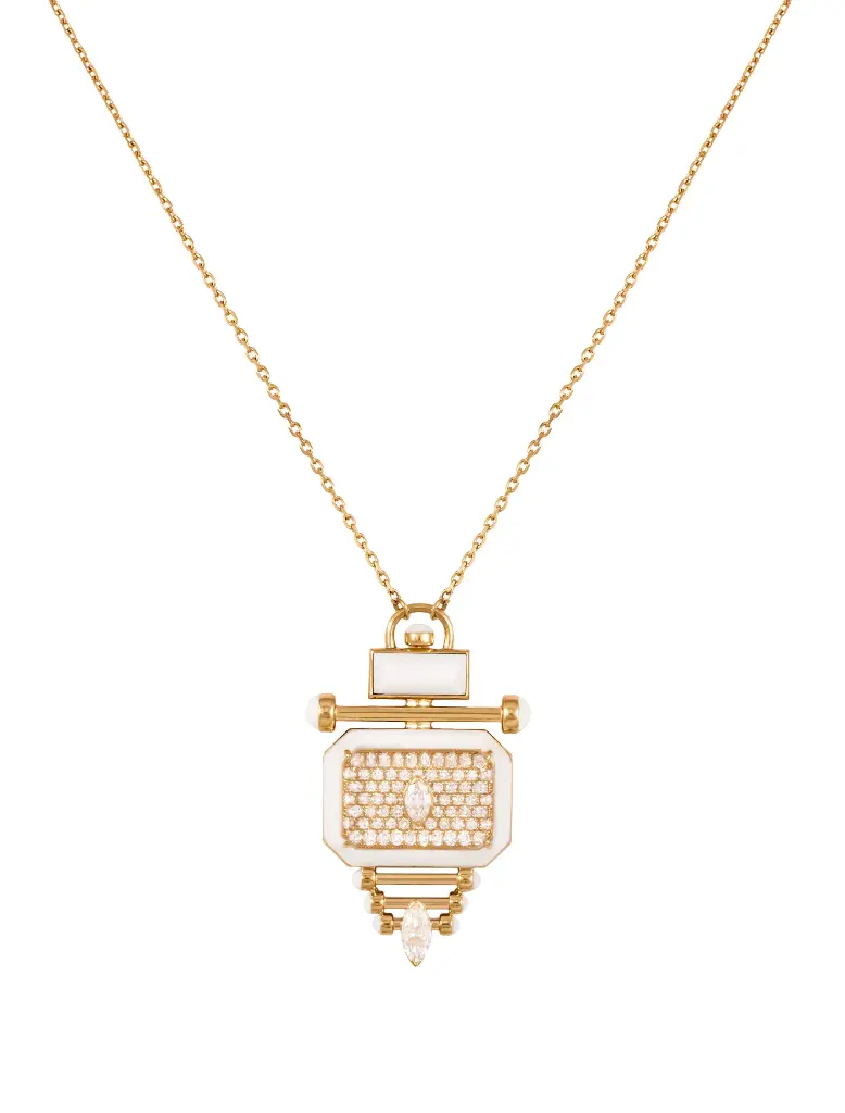 [N143W] NECKLACE CAPTURE MOMENT MED ALL WHITE