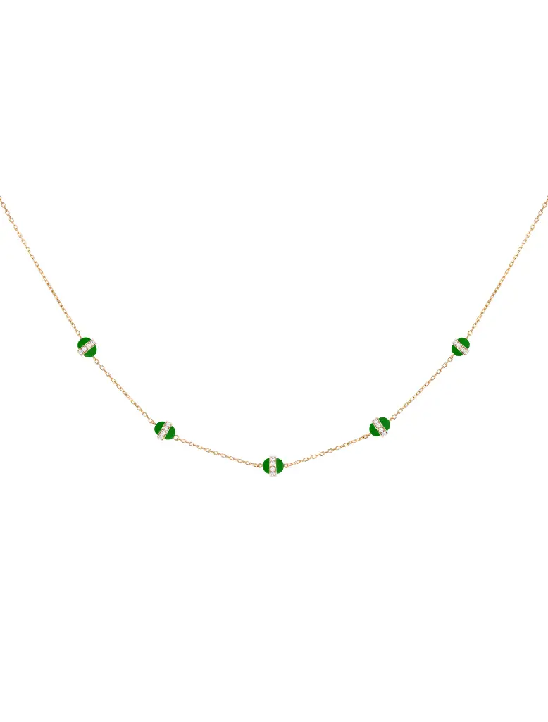 [N150G] NECKLACE ATOM 5 ATOMS GREEN
