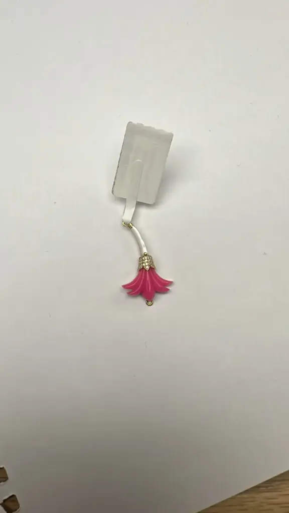 [N219PFPM] NECKLACE PSYCH SMALL PINK FUSHIA FLOWER PINK MOP STEM