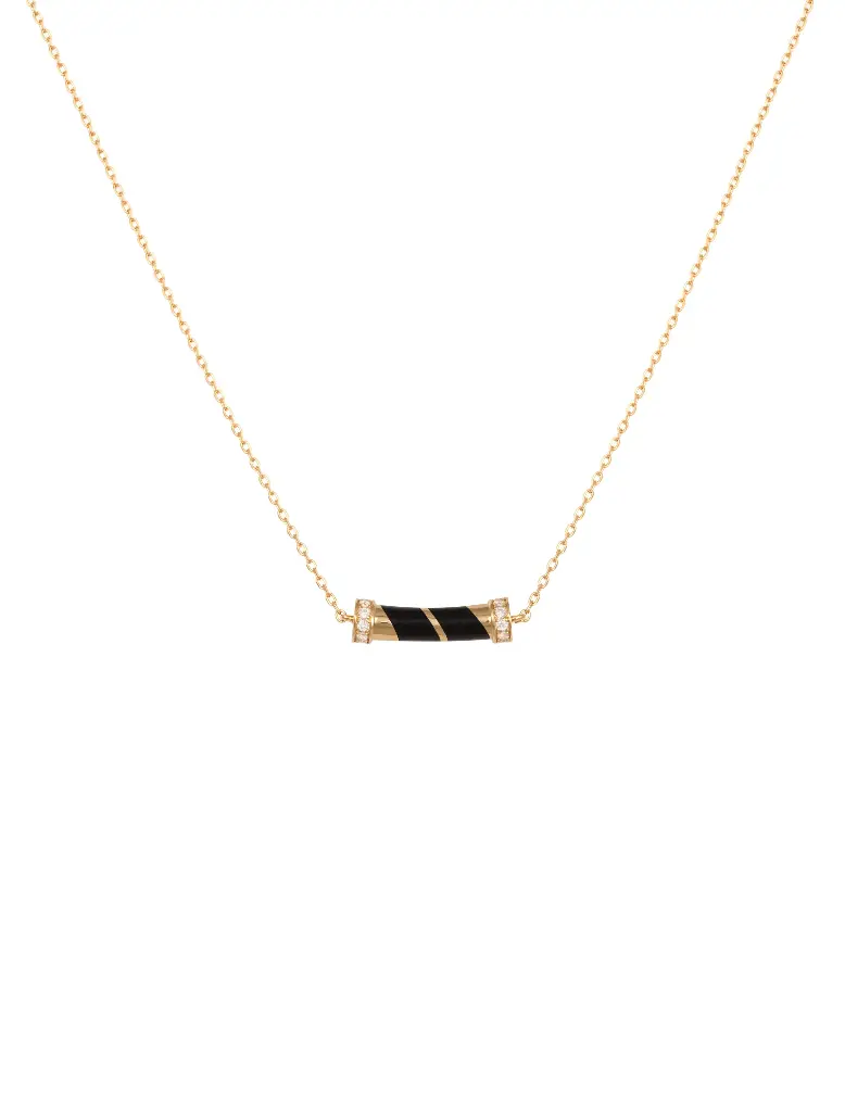 [N339B] NECKLACE PSYCH TUBE MINI BLACK