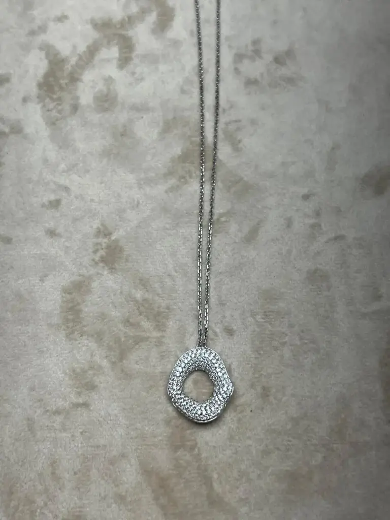 [N389WGFD] NECKLACE VOLCANO SMALL FULL DIAMOND WHITE GOLD