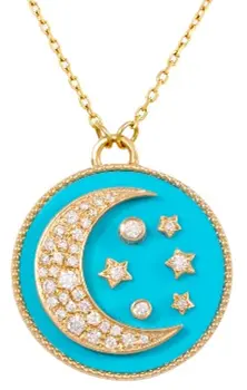[N39TQ] NECKLACE COSMIC LOVE MOONLIGHT SMALL TURQUOISE