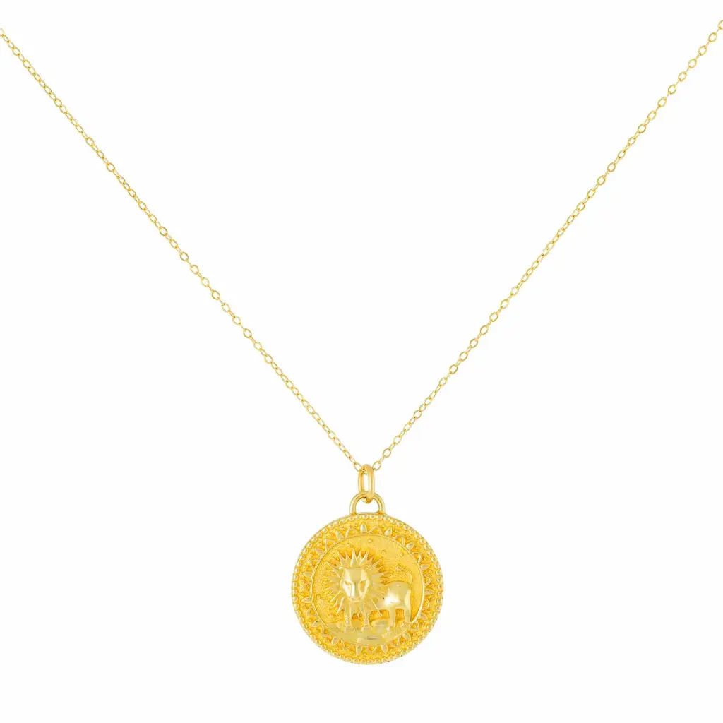 [N59LER] NECKLACE COSMIC LOVE HOROSCOPE SMALL LEO RED CORAL