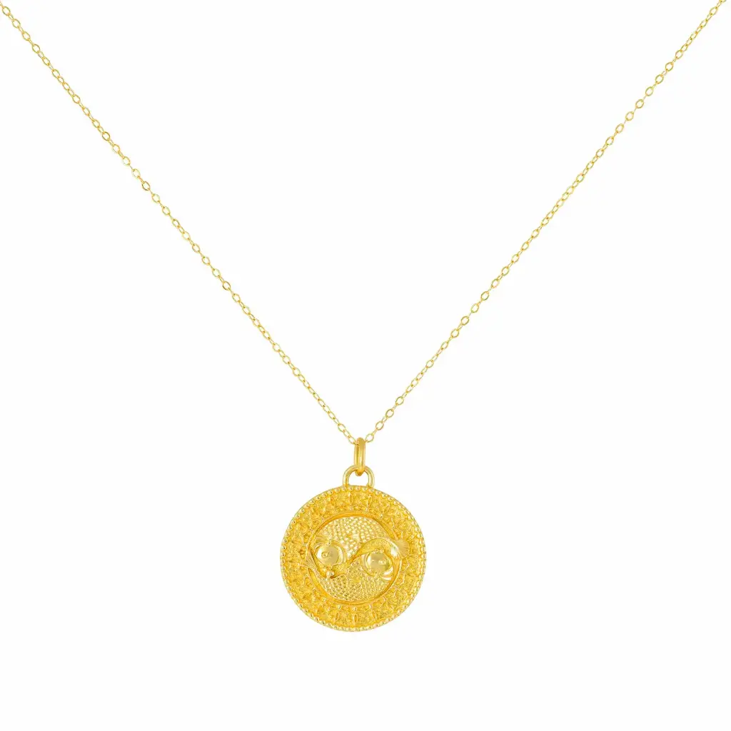 [N59PT] NECKLACE COSMIC LOVE HOROSCOPE SMALL PISCES TURQUOISE