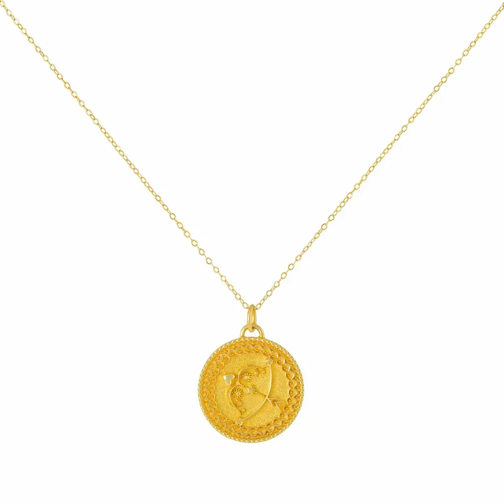 [N59SGR] NECKLACE COSMIC LOVE HOROSCOPE SMALL SAGITARIUS RED CORAL
